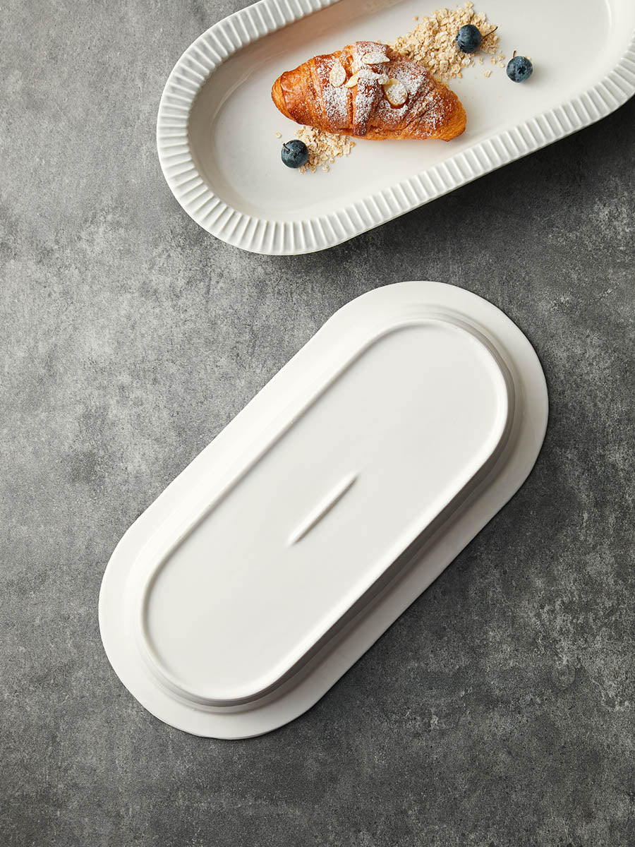 12" Gradient Grey Fish Platter