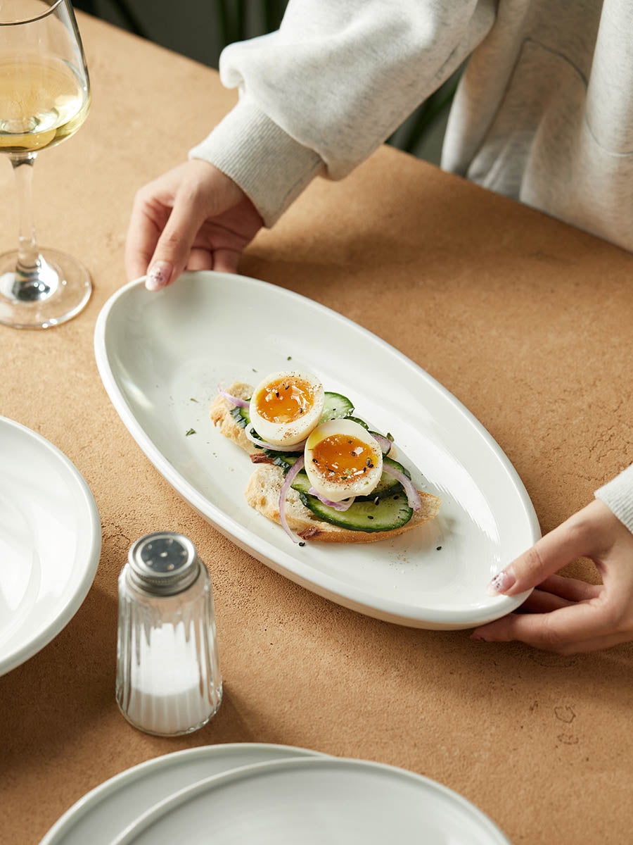 12" Cream Fish Platter