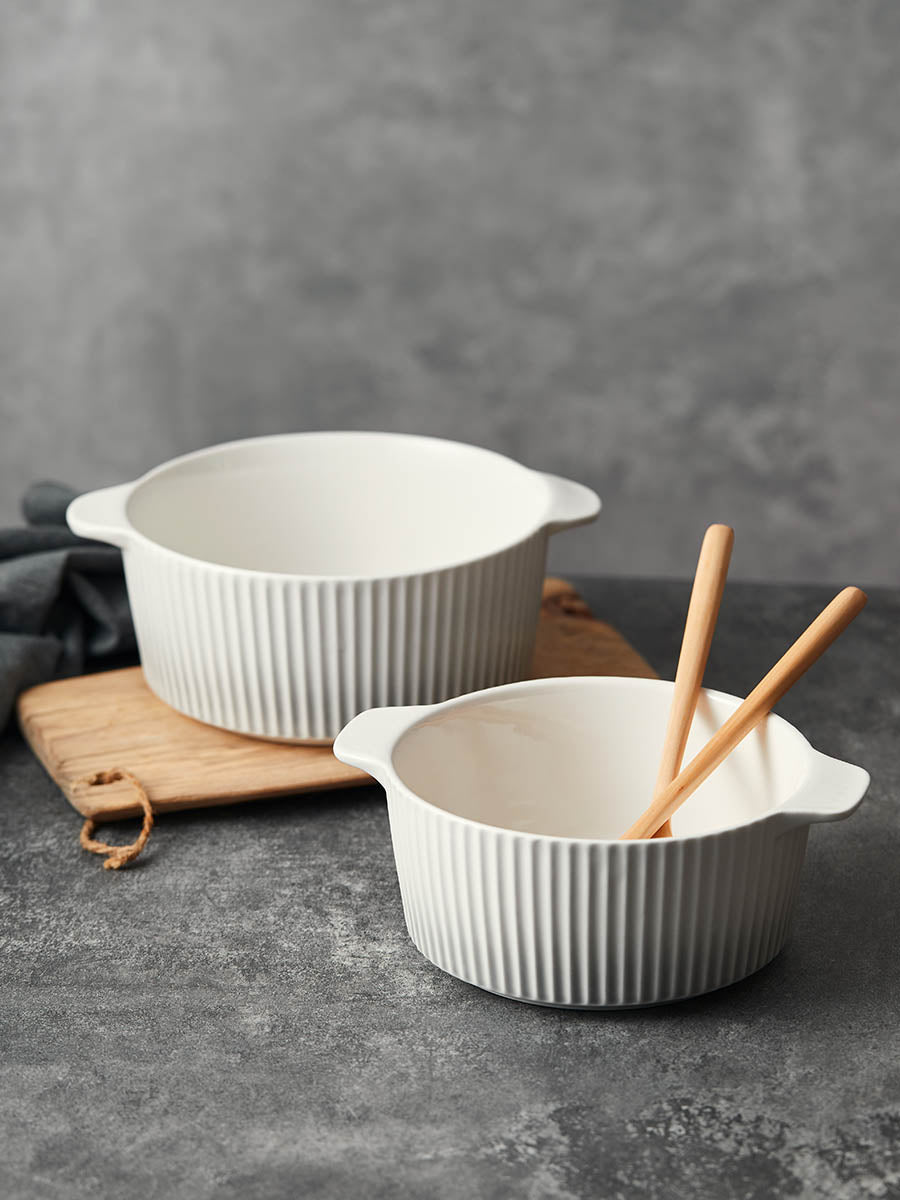 7" Gradient Grey Double-Handled Soup Bowl