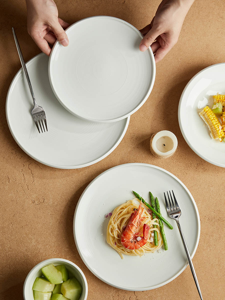 8.5" Cream Round Plate