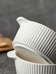 7" Gradient Grey Double-Handled Soup Bowl