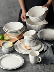 28 Piece Gradient Grey Dinnerware Ceramics Set