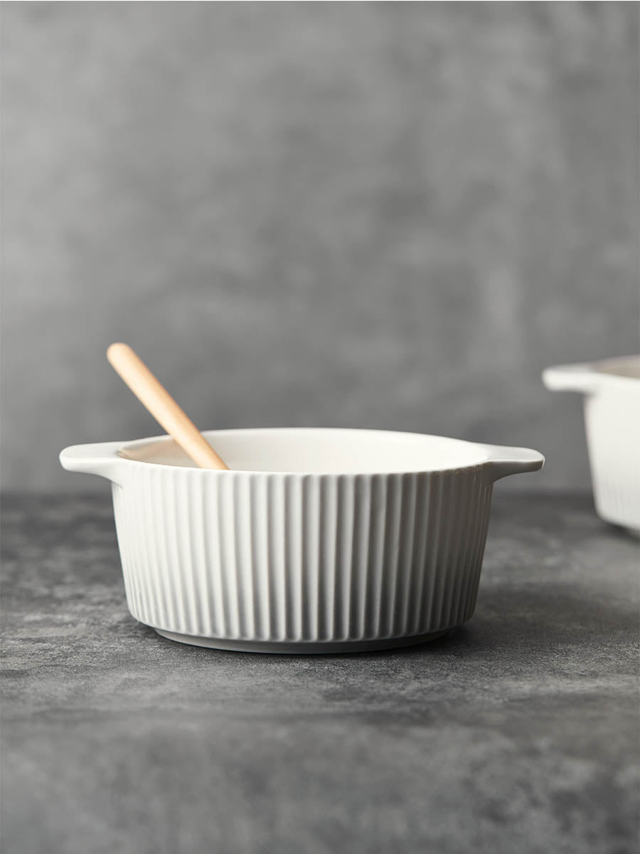 7" Gradient Grey Double-Handled Soup Bowl