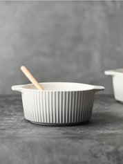 7" Gradient Grey Double-Handled Soup Bowl