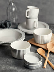 28 Piece Gradient Grey Dinnerware Ceramics Set